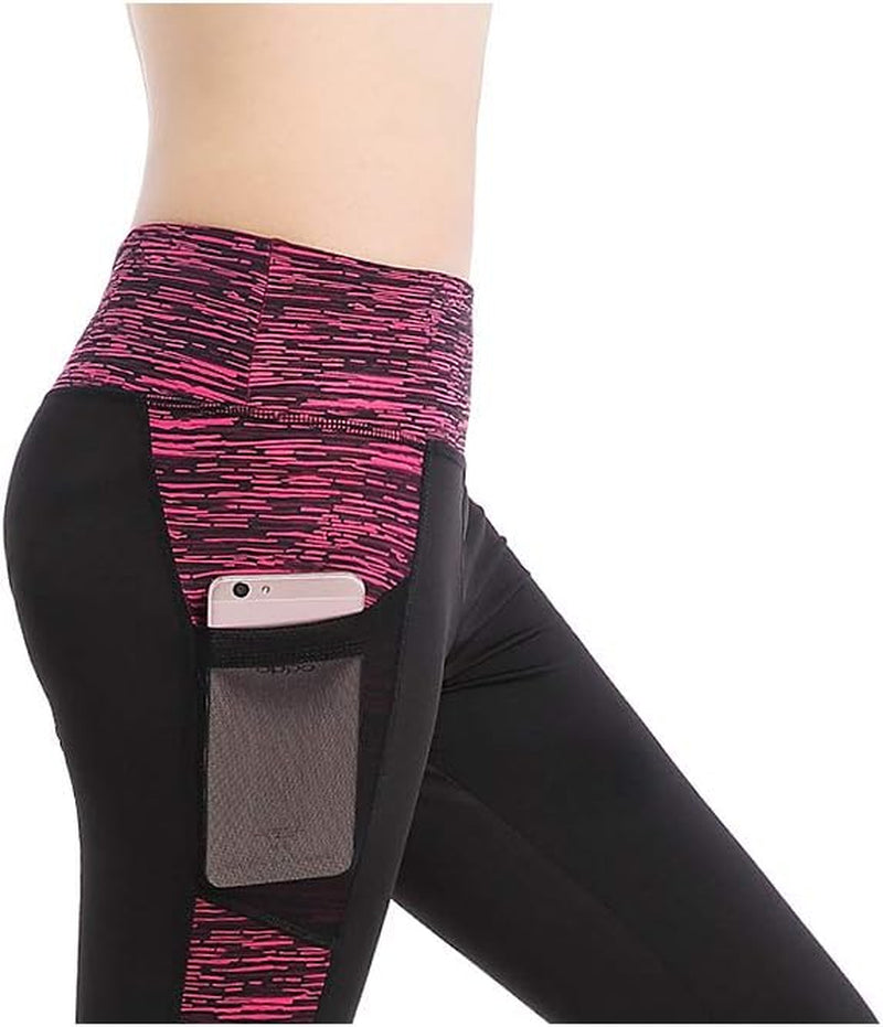 Women'S Knee Length Biker Shorts Tight Compression Yoga Shorts with Pockets
