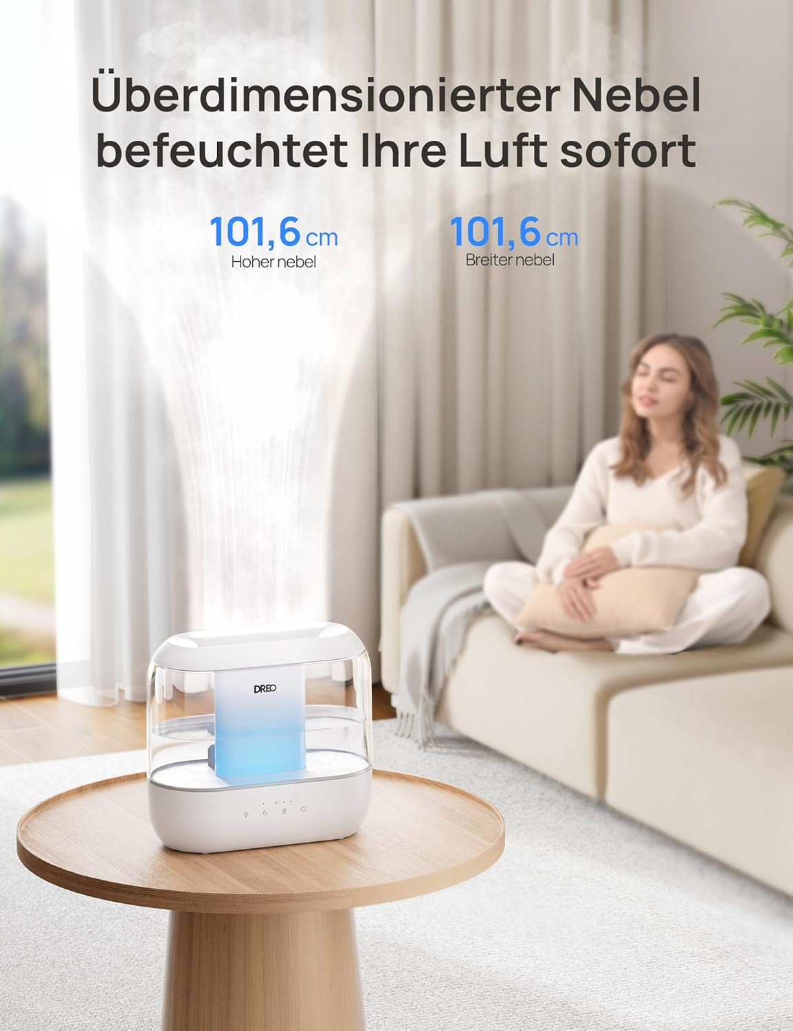 Humidifiers for Bedroom, Top Fill 4L Supersized Cool Mist Humidifier, 32H Runtime, 28 Db Quiet Ultrasonic Air Humidifier for Large Room, Plants, Baby Nursery, Indoor, Night Light, Easy to Clean