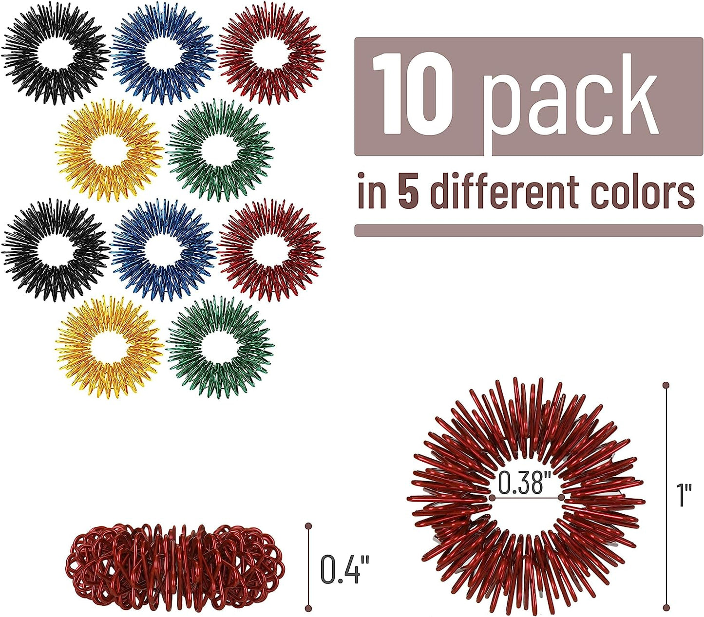 - Spiky Sensory Rings, 10 Pack, Stress Relief Fidget Sensory Toys, Fidget Rings, Fidget Ring for Anxiety, Stress Relief Rings, Massager for Fidget ADHD Autism, Silent Stress Reducer Ring