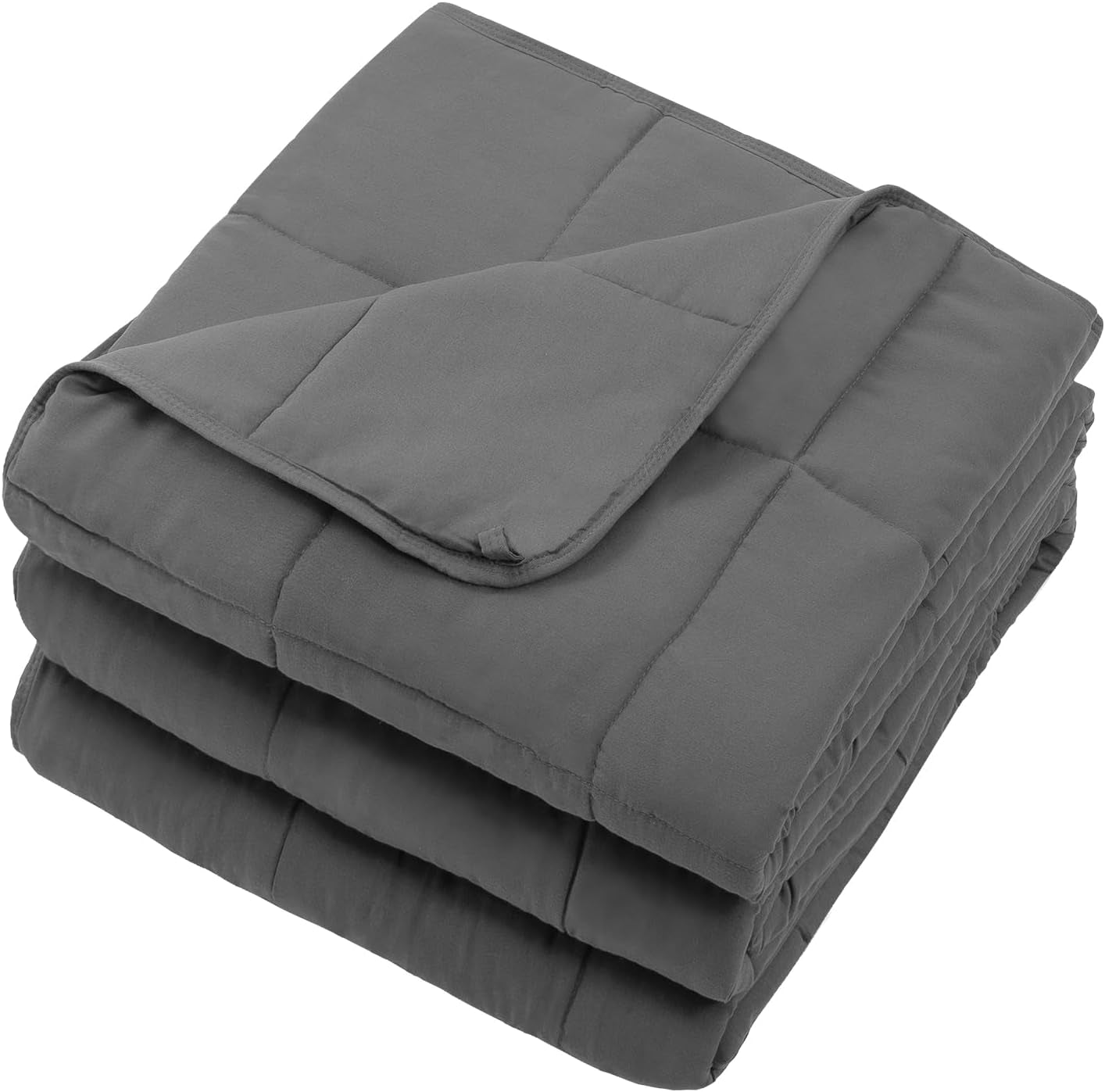 Weighted Blanket for Adults (12Lbs, 48"X72" Twin Size) - Cooling and Breathable Heavy Blanket for 110-130Lbs with Premium Glass Beads - Soft Thick Blanket for All-Season Sleeping Comfort - Grey