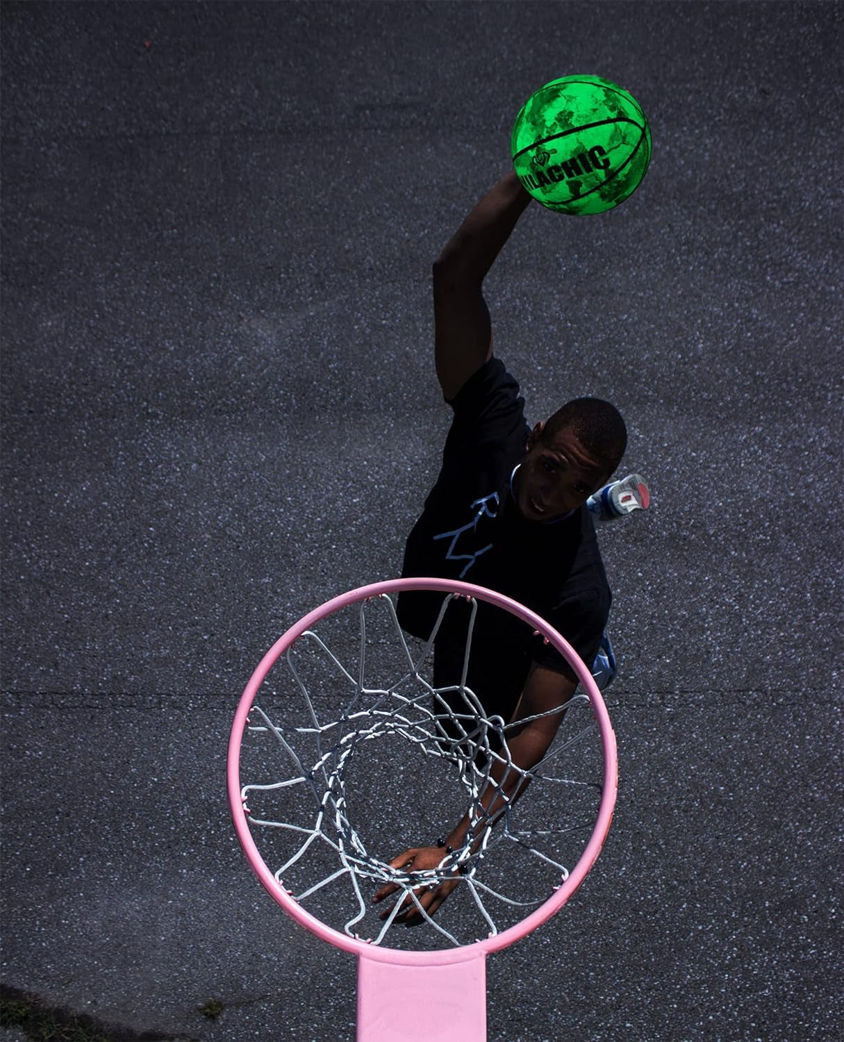 Basketball Glow in the Dark, Glowing Leather Green Light up Basketball Gift for Teenagers, Men, Women Indoor-Outdoor Night Basketball Game with Pump (Size 5/6/ 7)