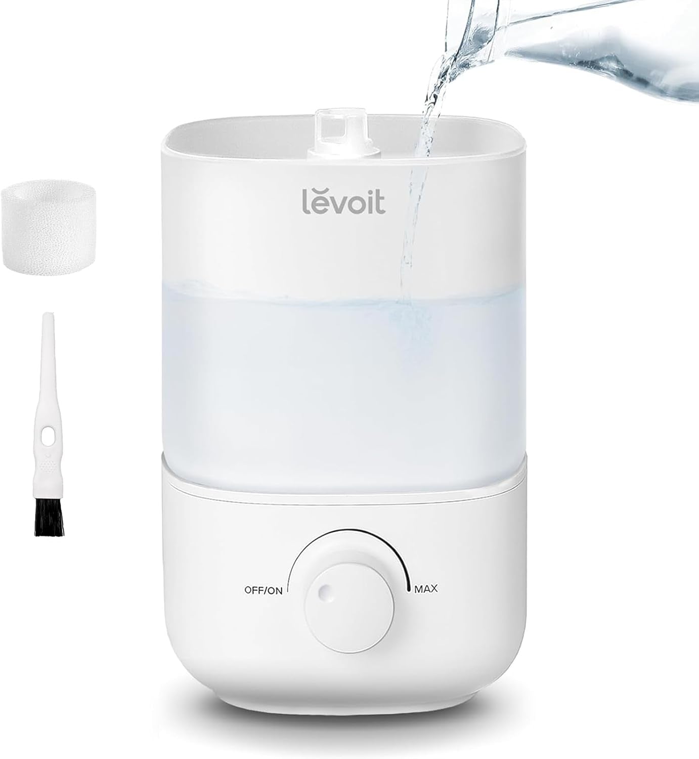 Top Fill Humidifiers for Bedroom, 2.5L Tank for Large Room, Easy to Fill & Clean, 28Db Quiet Cool Mist Air Humidifier for Home Baby Nursery & Plants, Auto Shut-Off and Bpa-Free for Safety, 25H