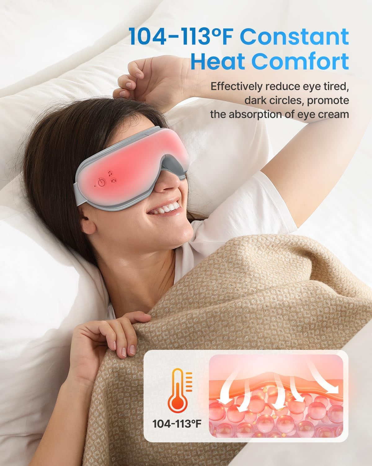 Valentines Day Gifts for Women/Men, Eyeris 1 Eye Massager with Heat, Birthday Gifts for Mom, FSA HSA Eye Care Gifts for Him/Her, Sleep Eye Mask for Relax Eye, Reduce Eye Strain