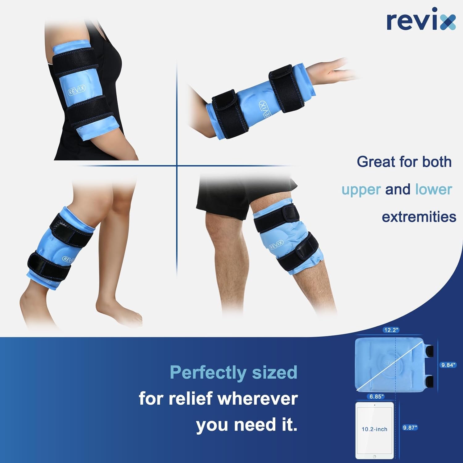 Ice Pack for Knee Pain Relief, Reusable Gel Ice Wrap for Leg Injuries, Swelling, Knee Replacement Surgery, Cold Compress Therapy for Arthritis, Meniscus Tear and ACL Blue