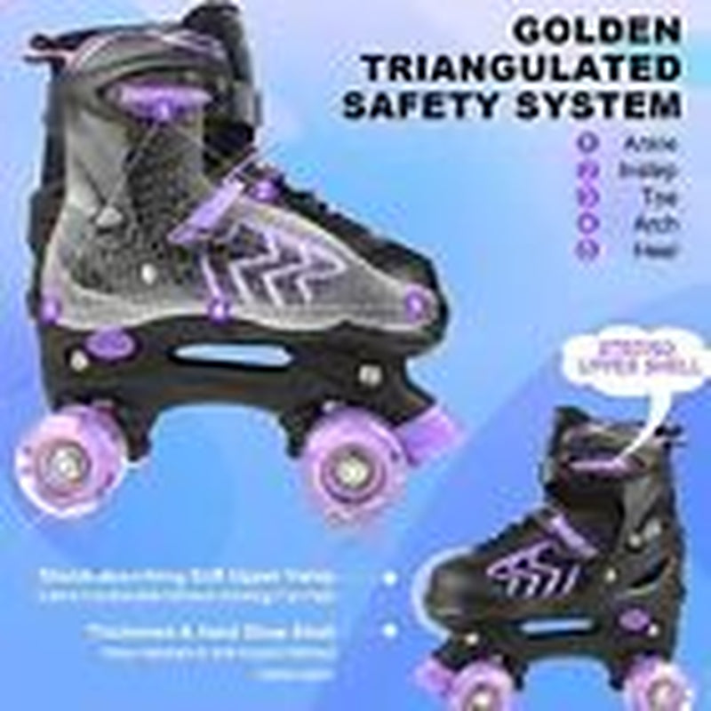 Kids Roller Skates for Boys Adjustable Roller Skates for Men Women Large Purple