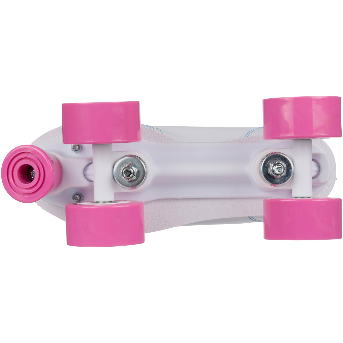 Girls' Quad Roller Skates White/Pink/Teal Sidewalk Skates, Size 3