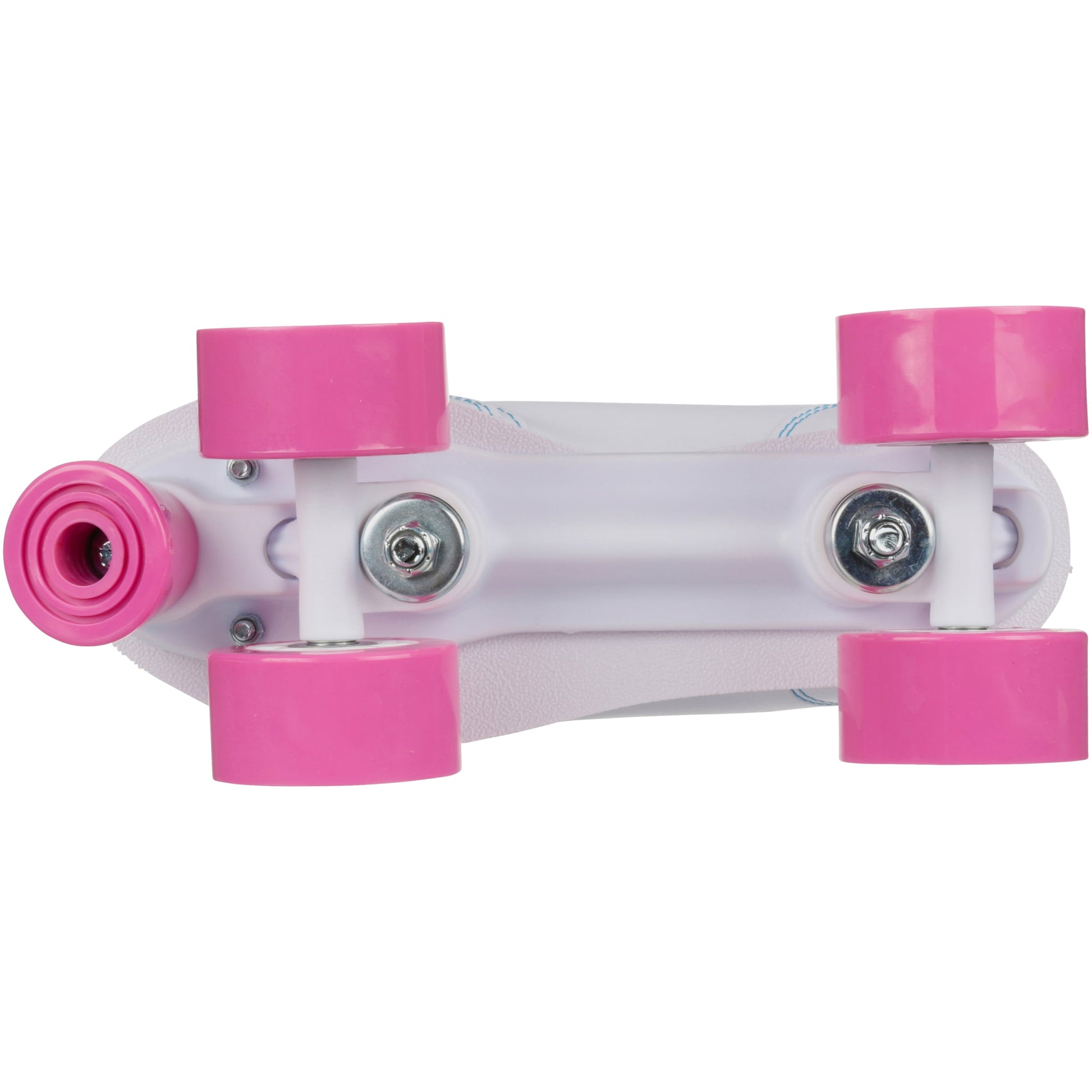 Girls' Quad Roller Skates White/Pink/Teal Sidewalk Skates, Size 3