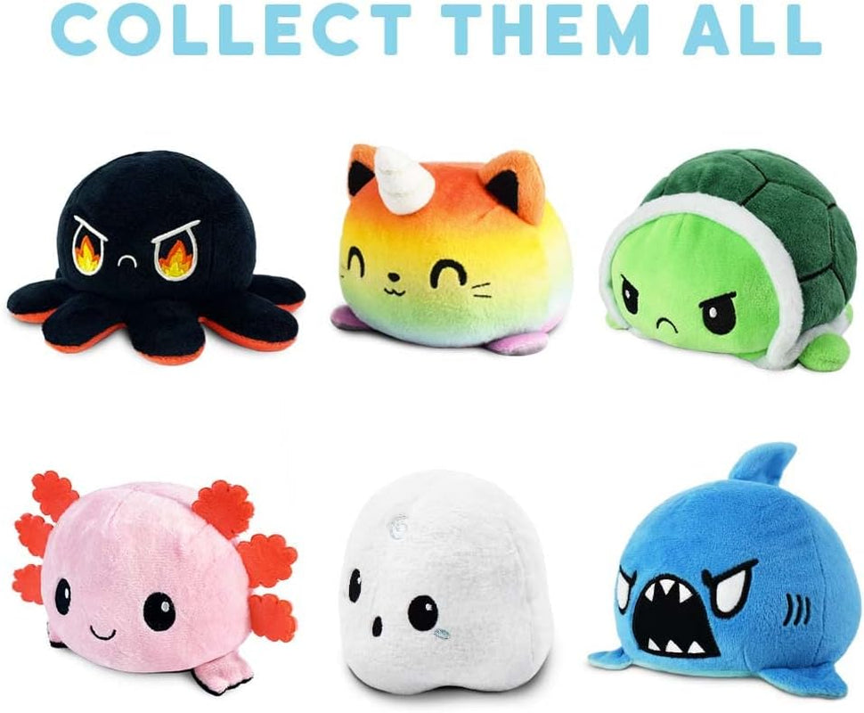 - the Original Reversible Shark Plushie - Blue - Cute Sensory Fidget Stuffed Animals That Show Your Mood 3.5 Inch