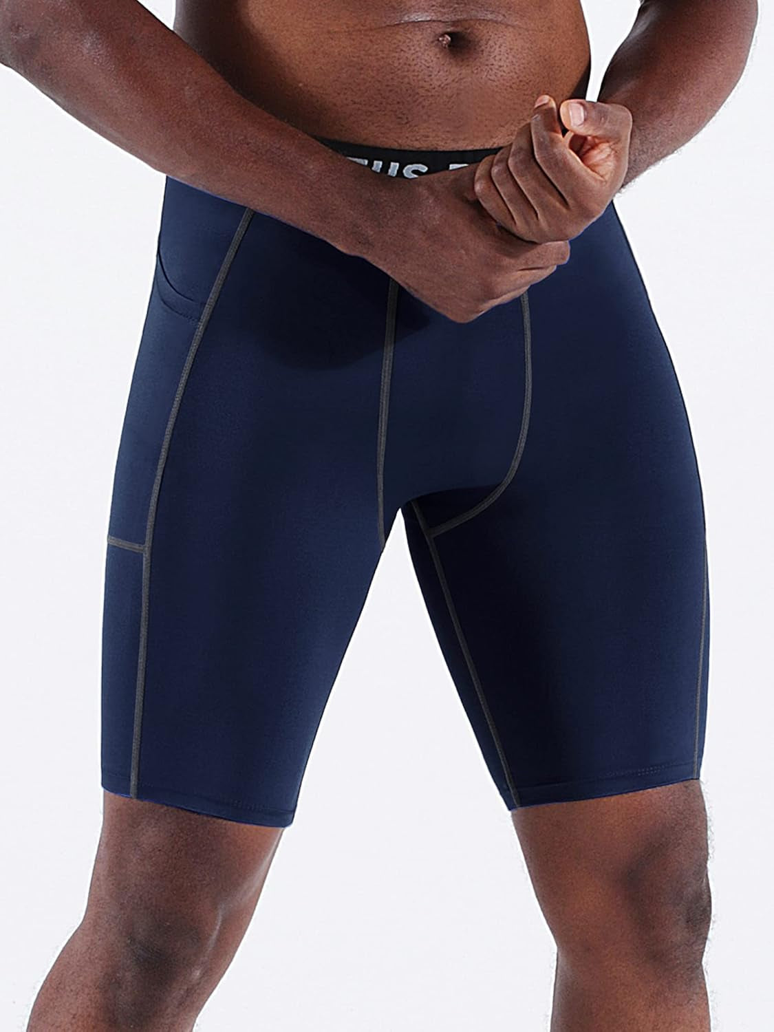 Men'S Compression Short with Pocket Dry Fit Yoga Running Shorts Pack of 3