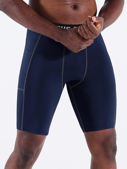 Men'S Compression Short with Pocket Dry Fit Yoga Running Shorts Pack of 3