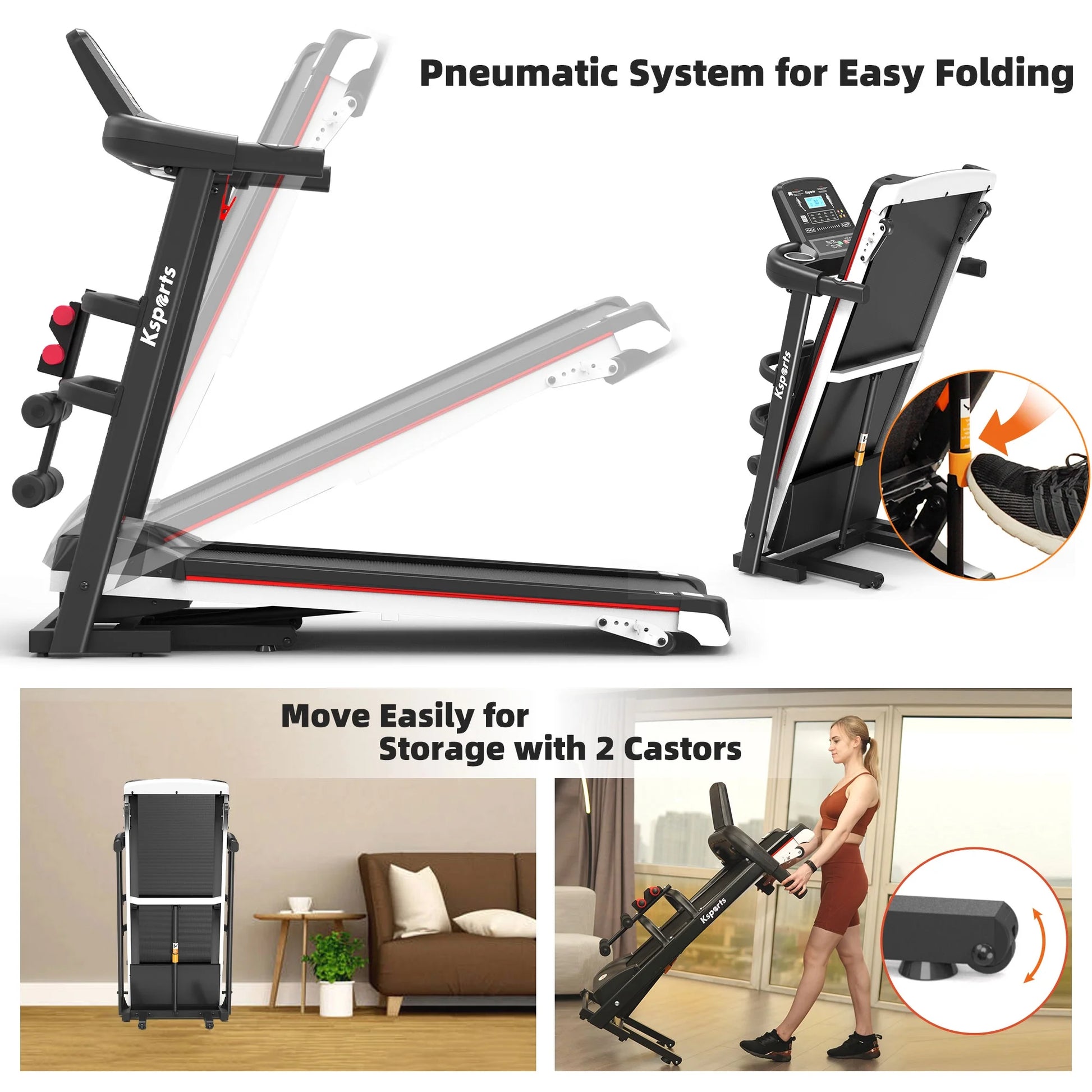 Ultimate Electric Treadmill Bundle with Exercise Rack, Mat & Dumbbells - Enhance Your Fitness Routine!