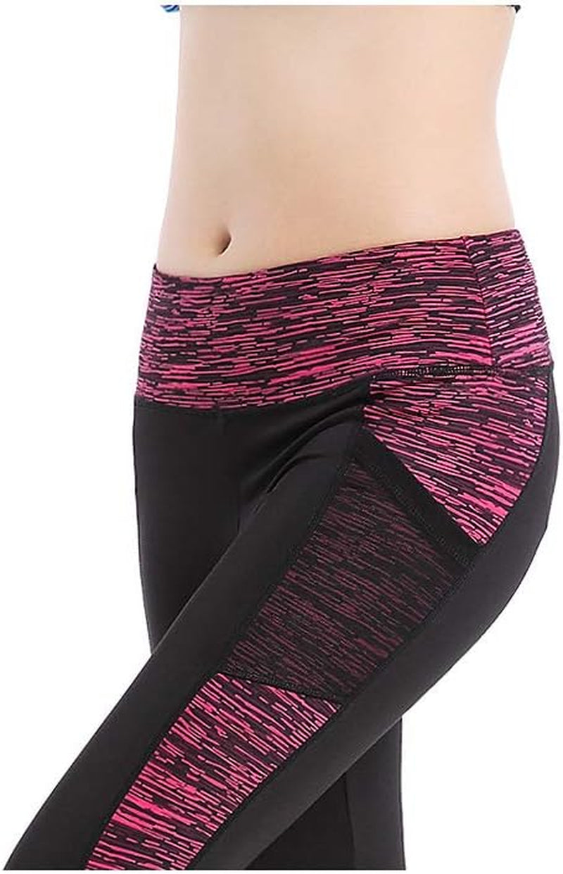 Women'S Knee Length Biker Shorts Tight Compression Yoga Shorts with Pockets