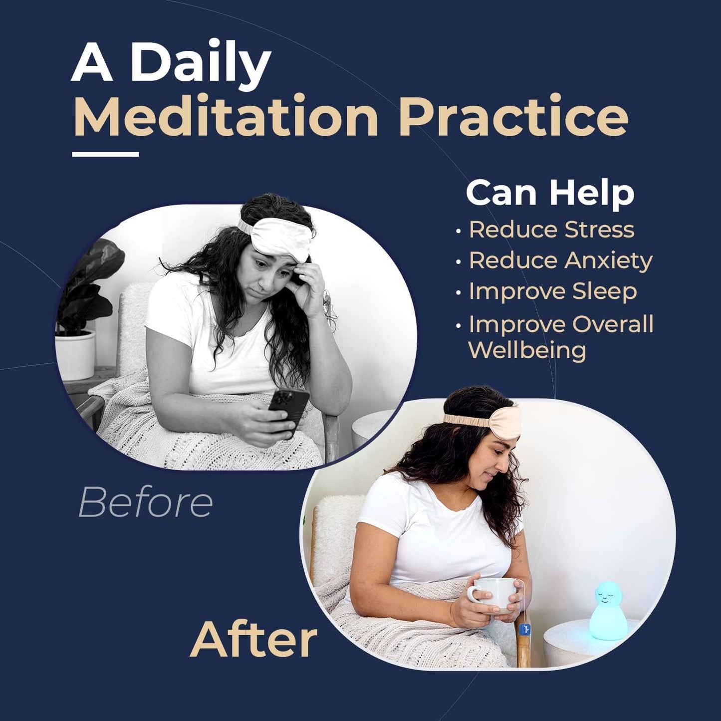 'Breathing Buddha' Guided Visual Meditation Tool for Mindfulness | Slow Your Breathing & Calm Your Mind for Stress & Anxiety Relief | Perfect for Adults & Kids | Relaxing Self Care Gift