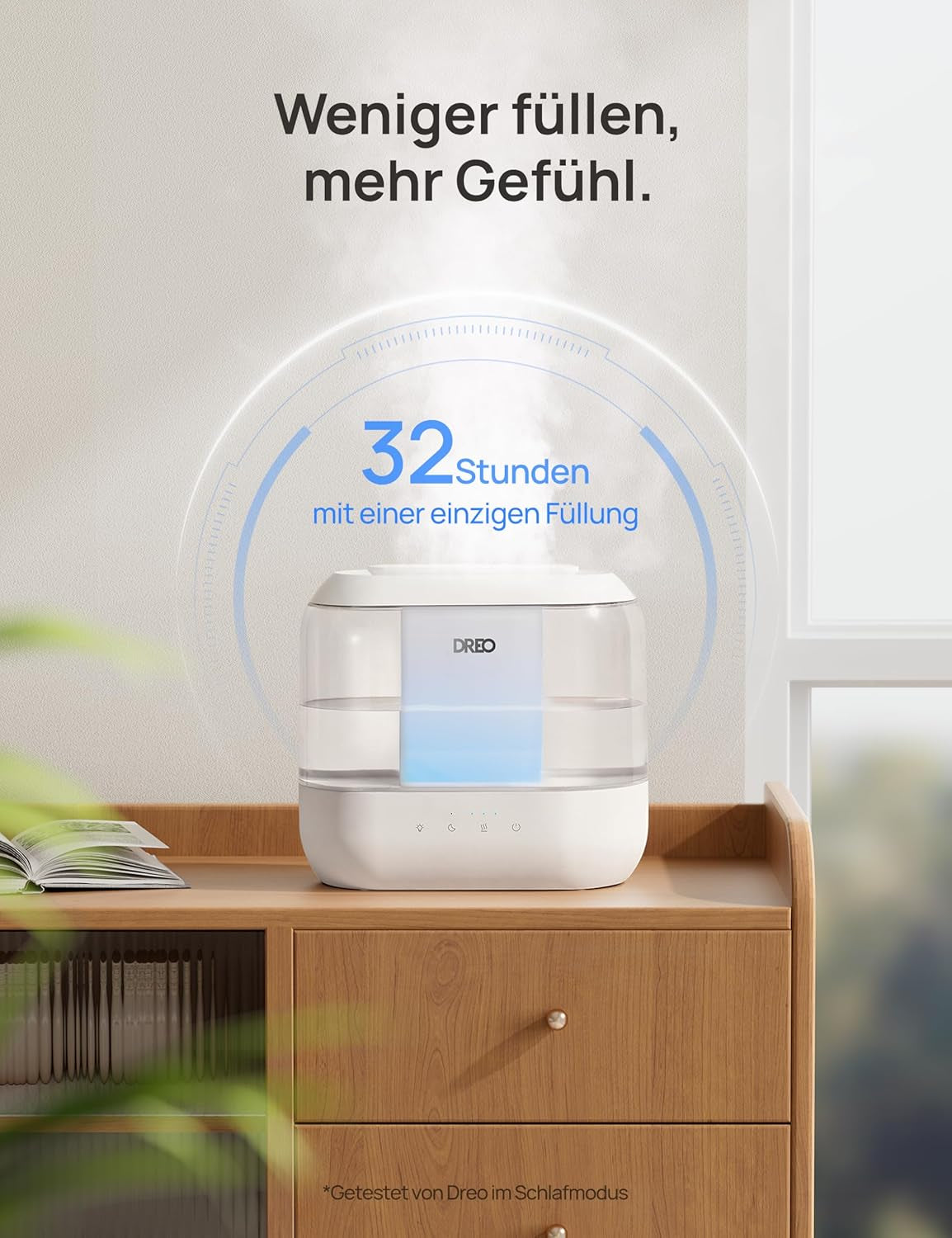 Humidifiers for Bedroom, Top Fill 4L Supersized Cool Mist Humidifier, 32H Runtime, 28 Db Quiet Ultrasonic Air Humidifier for Large Room, Plants, Baby Nursery, Indoor, Night Light, Easy to Clean