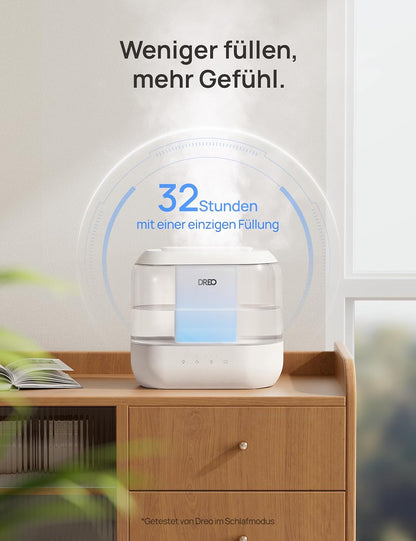 Humidifiers for Bedroom, Top Fill 4L Supersized Cool Mist Humidifier, 32H Runtime, 28 Db Quiet Ultrasonic Air Humidifier for Large Room, Plants, Baby Nursery, Indoor, Night Light, Easy to Clean