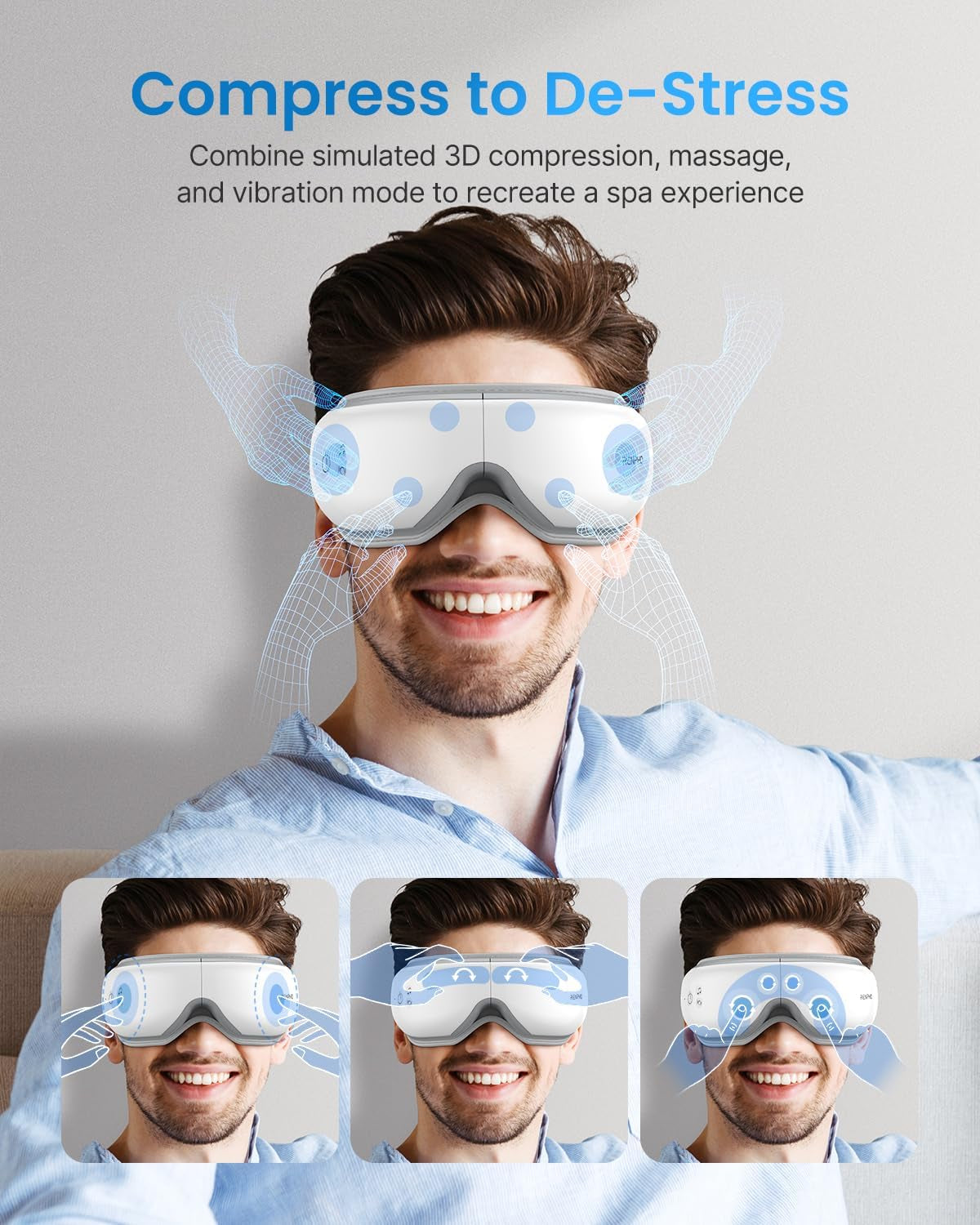 Valentines Day Gifts for Women/Men, Eyeris 1 Eye Massager with Heat, Birthday Gifts for Mom, FSA HSA Eye Care Gifts for Him/Her, Sleep Eye Mask for Relax Eye, Reduce Eye Strain