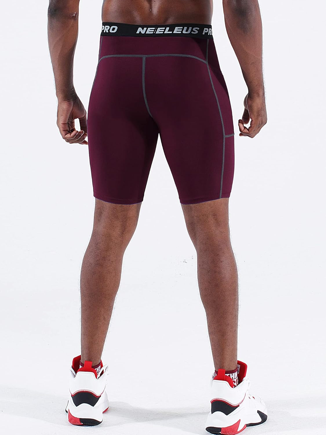 Men'S Compression Short with Pocket Dry Fit Yoga Running Shorts Pack of 3