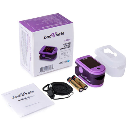 Pro Series 500DL Fingertip Pulse Oximeter Blood Oxygen Saturation Monitor with Silicone Cover, Batteries and Lanyard