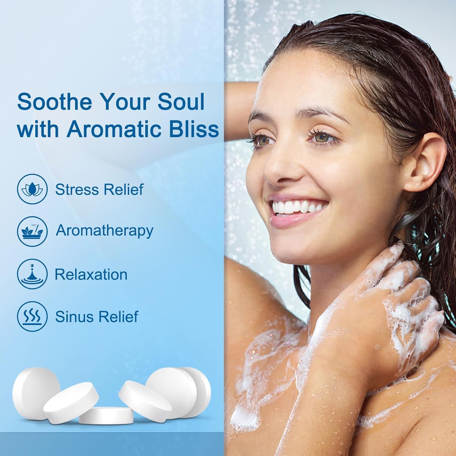 Shower Steamers Aromatherapy - 18Pcs Shower Bombs Birthday Gifts for Women Essential Oil, Congestion Relief, Self Care Bath Bombs Spa Gifts, Valentines Day Gifts (Eucalyptus & Menthol, Lavender, Rose)