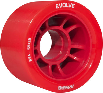 Skates - Evolve Roller Derby Skate Wheel - Indoor Roller Skate Wheels - Rollerskate Wheels - 88A 92A 95A 98A - Red Black Blue Purple