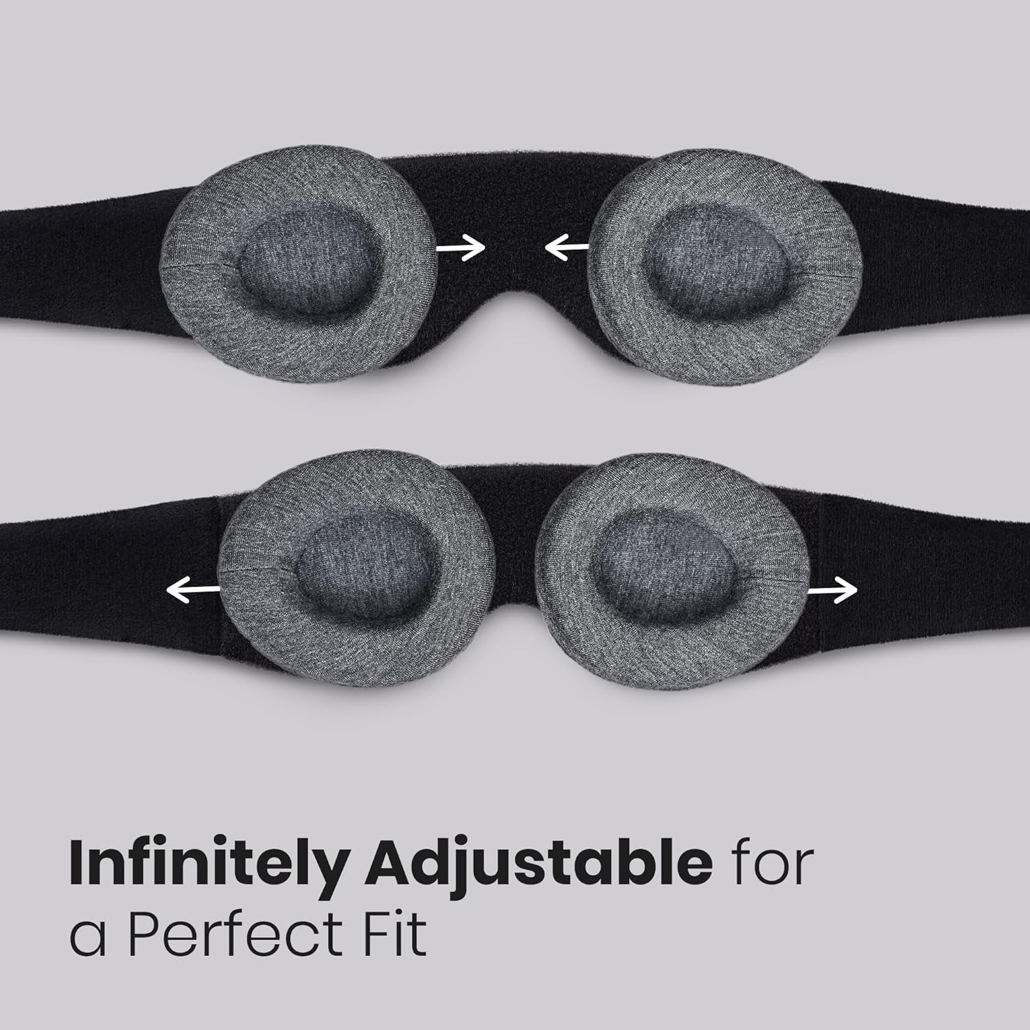 Mask - 100% Light Blocking Eye Mask, Adjustable Sleeping Mask with Detachable Eye Cups, Ultra Comfortable for Women & Men, Zero Pressure on Lashes, Perfect for Deep Rest/Travel/Shift Work