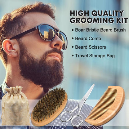 Beard Kit for Men Grooming & Care W/Beard Wash,3 Packs Beard Oil,Beard Balm Leave-In Conditioner,Comb,Brush,Scissors,Premium Gifts for Men Dad Husband