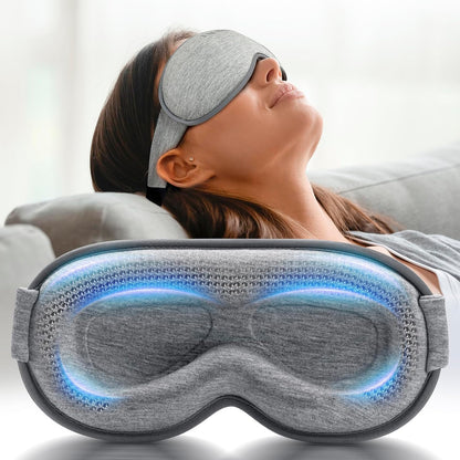 Weighted Eye Mask for Sleeping - Blackout Sleep Mask for Women Men,  Lash Extension Eye Covers, Memory Foam, 3D Contoured, Airplane Travel Essentials, Blindfold for Meditation(Gray)