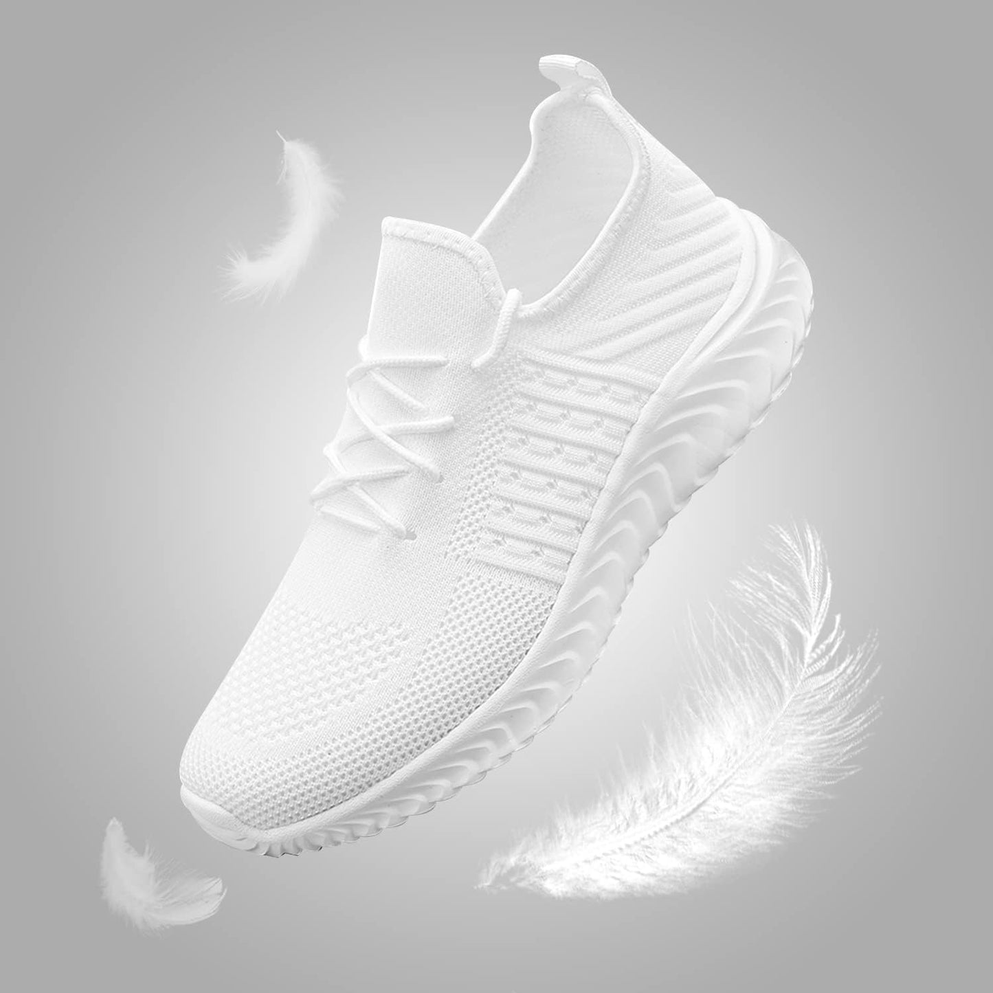 Mens Walking Shoes Mesh Sneakers Road Running Shoes Tennis Trainers Slip-On Athletic Lightweight Breathable Outdoor Shoe