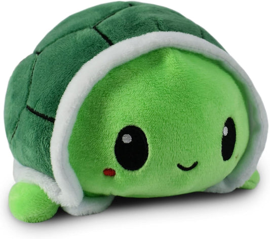 - the Original Reversible Turtle Plushie - Green - Cute Sensory Fidget Stuffed Animals That Show Your Mood 4 Inch