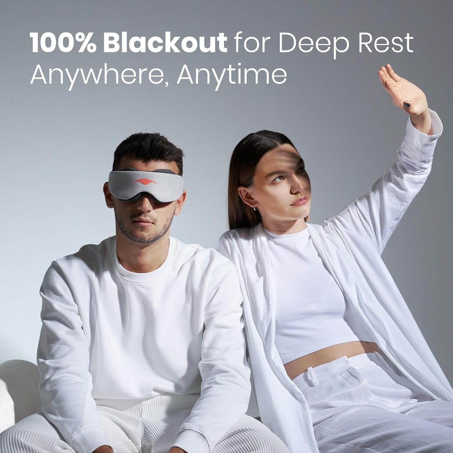 Mask - 100% Light Blocking Eye Mask, Adjustable Sleeping Mask with Detachable Eye Cups, Ultra Comfortable for Women & Men, Zero Pressure on Lashes, Perfect for Deep Rest/Travel/Shift Work