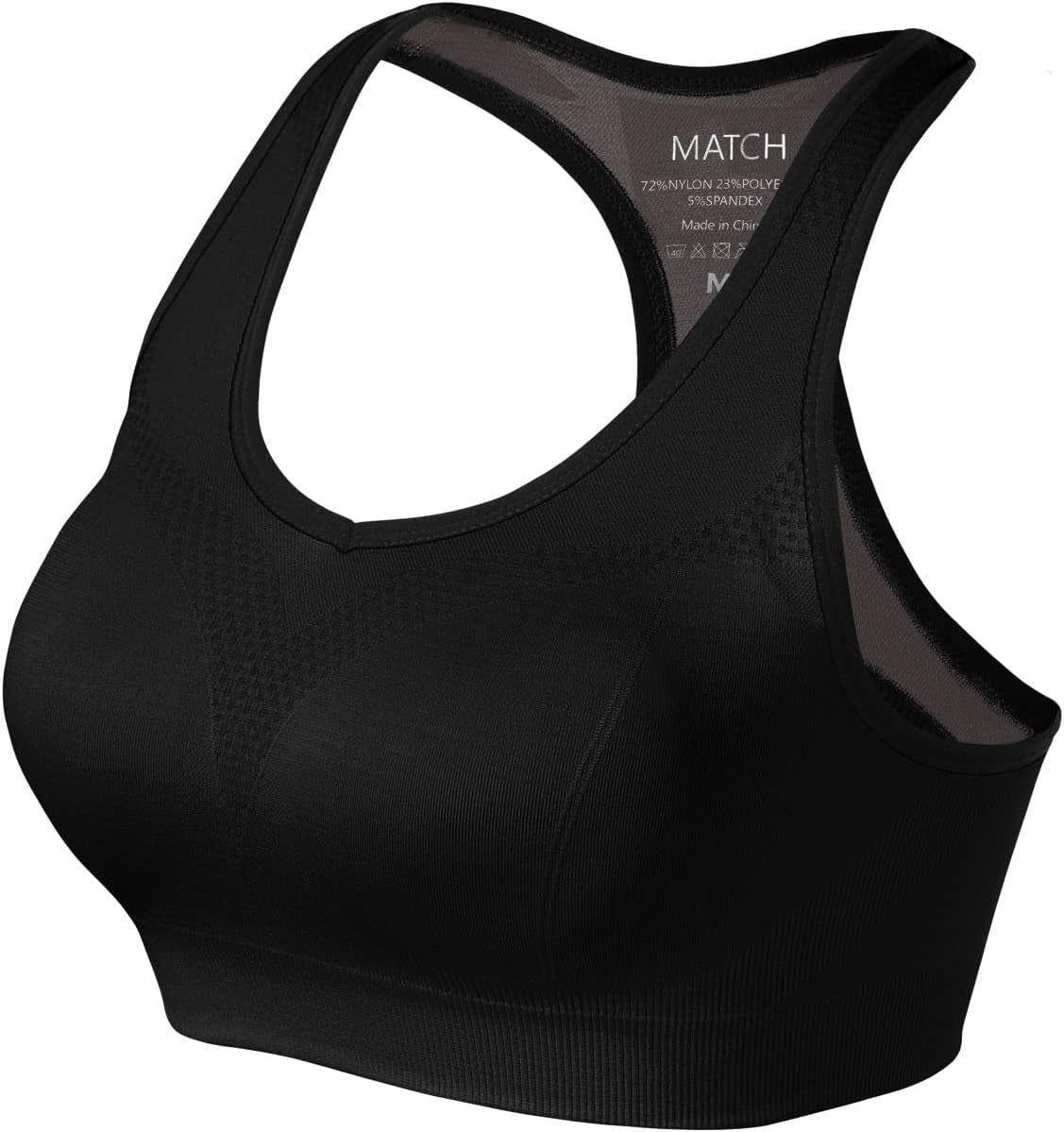 Racerback Sports Bras for Women – Padded Seamless Strappy Workout Tops for Yoga Gym Runing Fitness Sports Bras