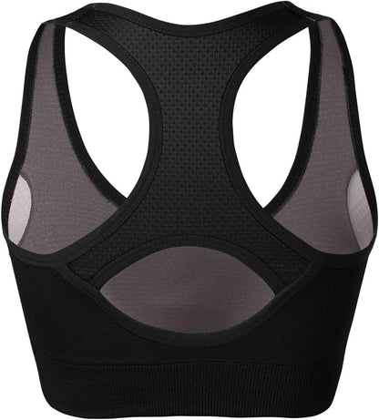 Racerback Sports Bras for Women – Padded Seamless Strappy Workout Tops for Yoga Gym Runing Fitness Sports Bras