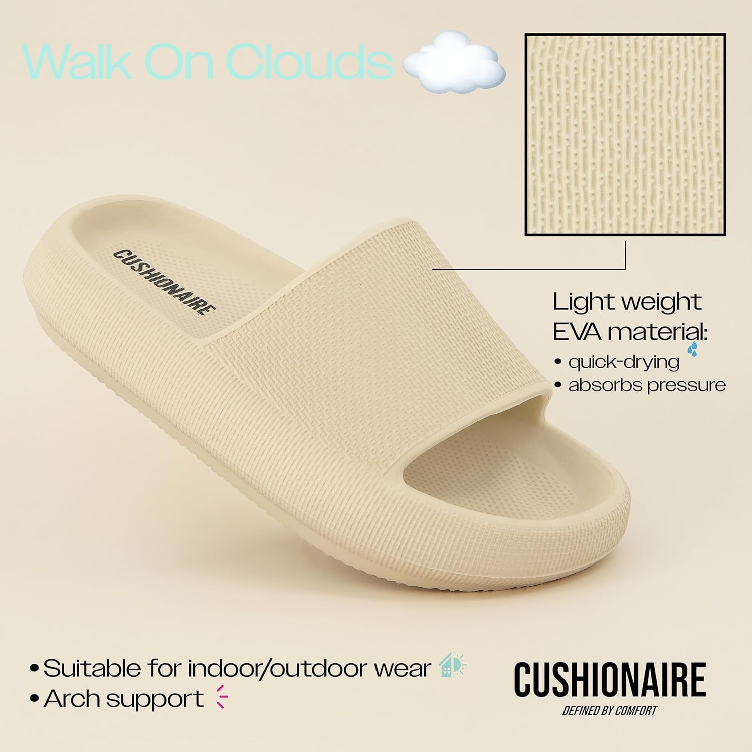 Women'S Feather Cloud Recovery Slide Sandals with +Comfort