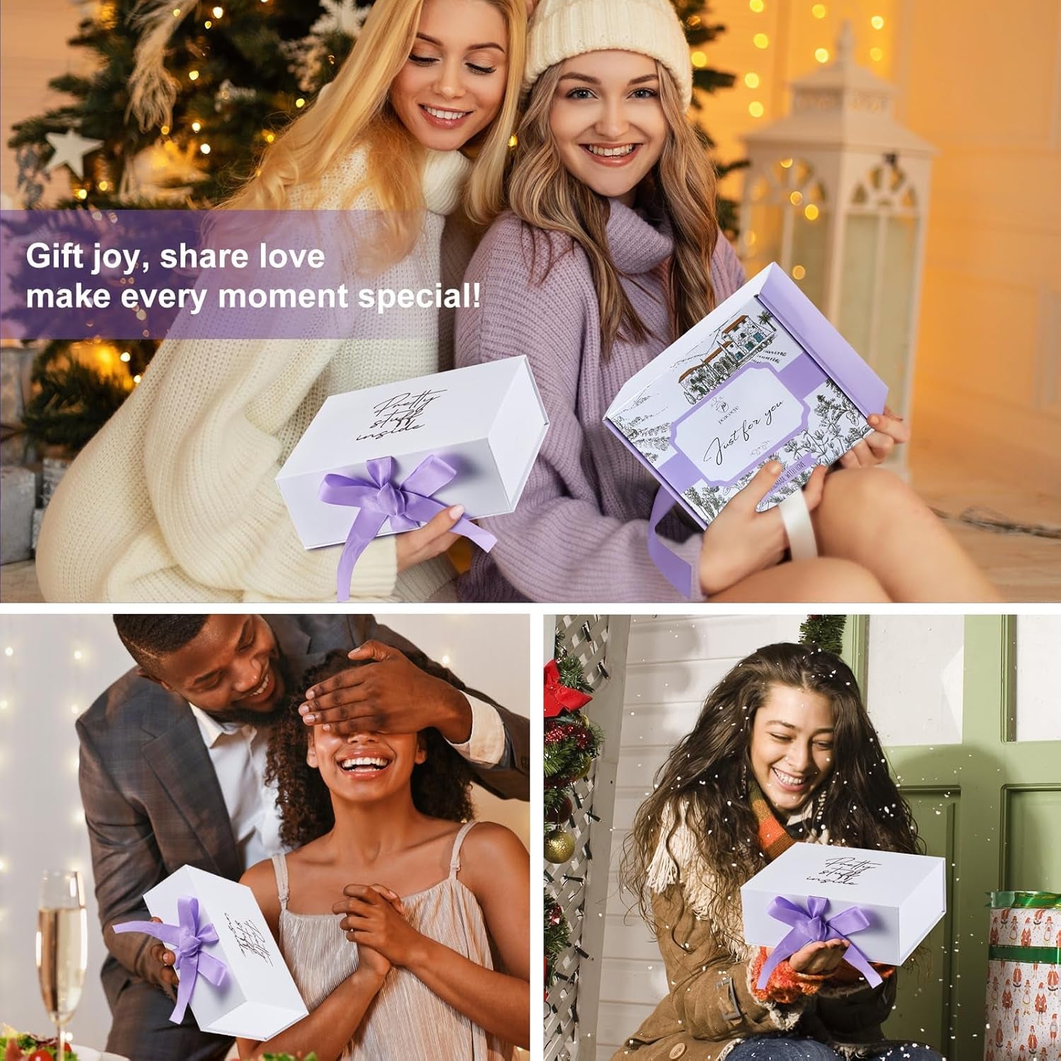 Gifts for Women Spa Lavender Bath Gift Baskets Valentines Day Gifts Relaxing Self Care Gift for Mom Her Sister Wife Auntie Home Bath Kit Care Package Birthday Friendship Gift Ideas