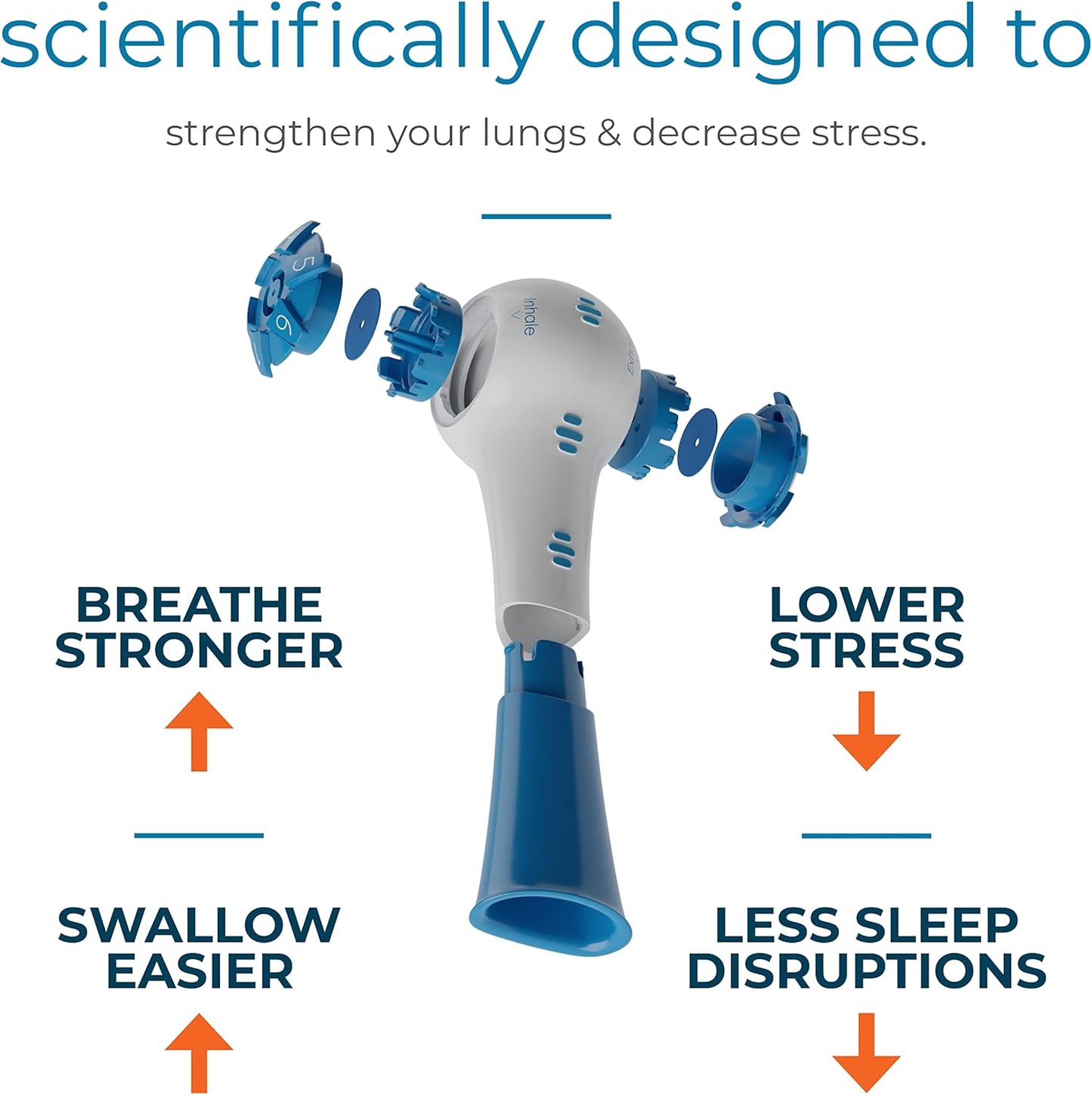 │ Natural Breathing Exerciser Trainer for Drug-Free Respiratory Therapy │ Breathe Easier with Stronger Lungs │ Guided Mobile Training App Included