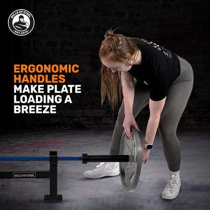 Cast Iron Weight Plates [] Mighty Grip Cast Iron Olympic Weight Plates - Semi-Gloss 2 Inch Weight Plate, Hammertone Powder Coat Barbell Weight Plates - Pair or Weight Plate Set