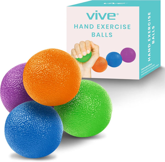 Squeeze Balls for Hand Therapy, Exercise, Arthritis (W/ Rehab Video App) - Grip Strengthener Occupational Equipment for Finger, Wrist, Carpal Tunnel, Pain Relief, Stress - Resistance Strength Squeezing Egg Trainer