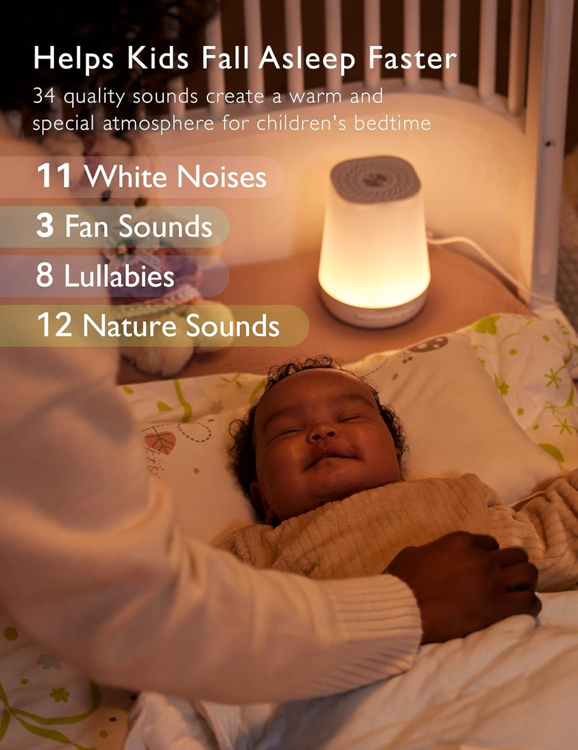 Baby Sound Machine,  White Noise Machine for Baby Sleeping with Night Light, Toddler Sleep Trainer 34 Soothing Sleep Sounds, Timer, App Remote Control, Personal Sleep Routine Alarm Clock(Blue)