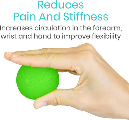 Squeeze Balls for Hand Therapy, Exercise, Arthritis (W/ Rehab Video App) - Grip Strengthener Occupational Equipment for Finger, Wrist, Carpal Tunnel, Pain Relief, Stress - Resistance Strength Squeezing Egg Trainer