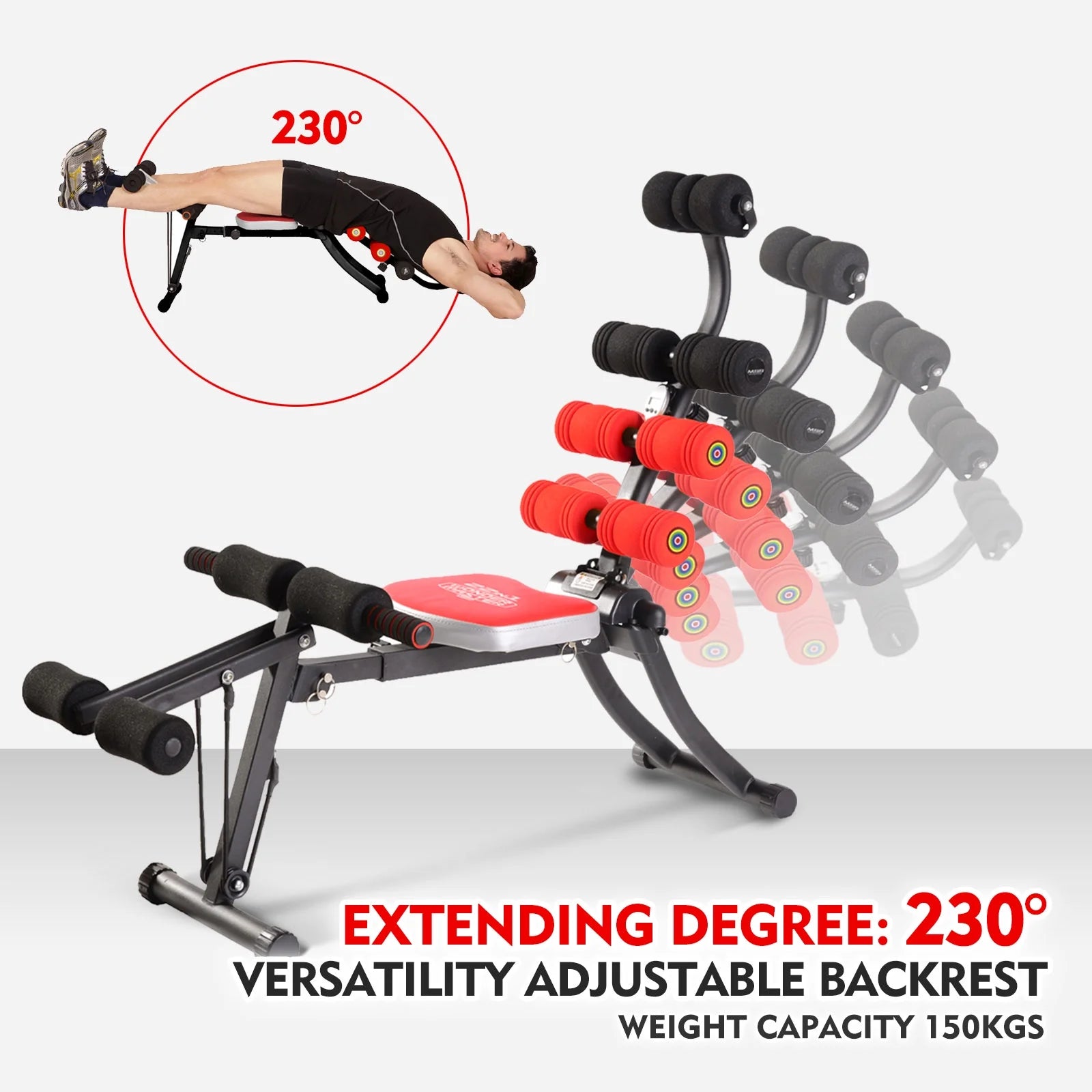 21 in 1 Wonder Master Core & Abdominal Workout Chair,Foldable & Adjustable Rowing Machine,22 Ways to Exercise,Fitness Equipment for Home Gym Sports