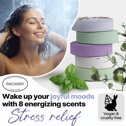 Shower Steamers Aromatherapy Birthday Gifts for Women -  8 Pcs Valentines Day Gifts for Her Mom Men Teen Adults Bath Bombs Self Care with Natural Essential Oils Relaxation Home SPA Mothers Day