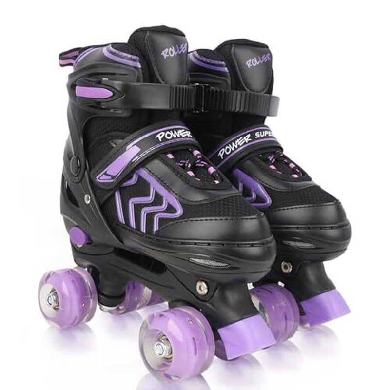 Kids Roller Skates for Boys Adjustable Roller Skates for Men Women Large Purple