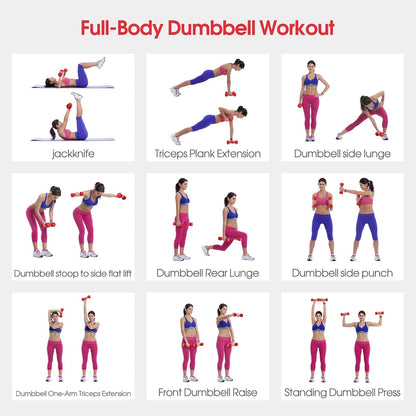 Dumbbell Set,  2Lb 3Lb 5Lb 8Lb 10Lb 15Lb 20Lb Neoprene Iron Dumbbells Hand Weight Set Barbell Exercise Fitness Hex Dumb Bell Free Weight Dumbbell Fo Women Men Home Gym Workout Strength Training