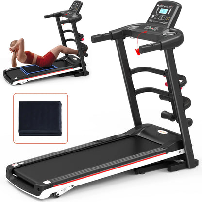 Ultimate Electric Treadmill Bundle with Exercise Rack, Mat & Dumbbells - Enhance Your Fitness Routine!