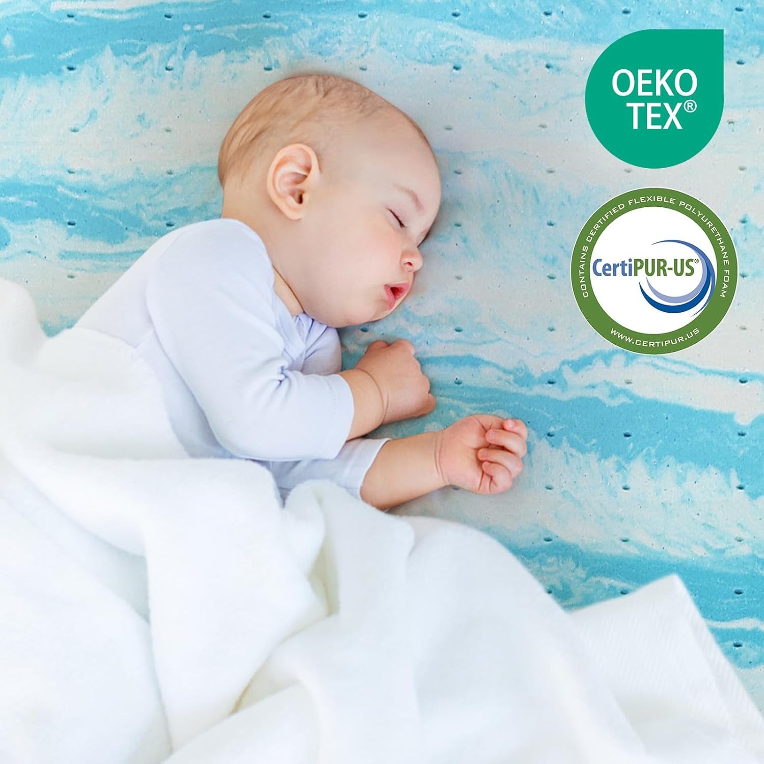Mattress Topper King, 3 Inch Gel Memory Foam Bed Topper for King Size Bed, Certipur-Us Certified, Blue