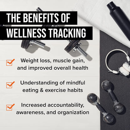 Journal for Women & Men, Food & Workout Journal, Planner Log Book to Track Weight Loss, Muscle Gain, Home Gym Exercise, Bodybuilding Progress, Daily Nutrition & Personal Health Tracker