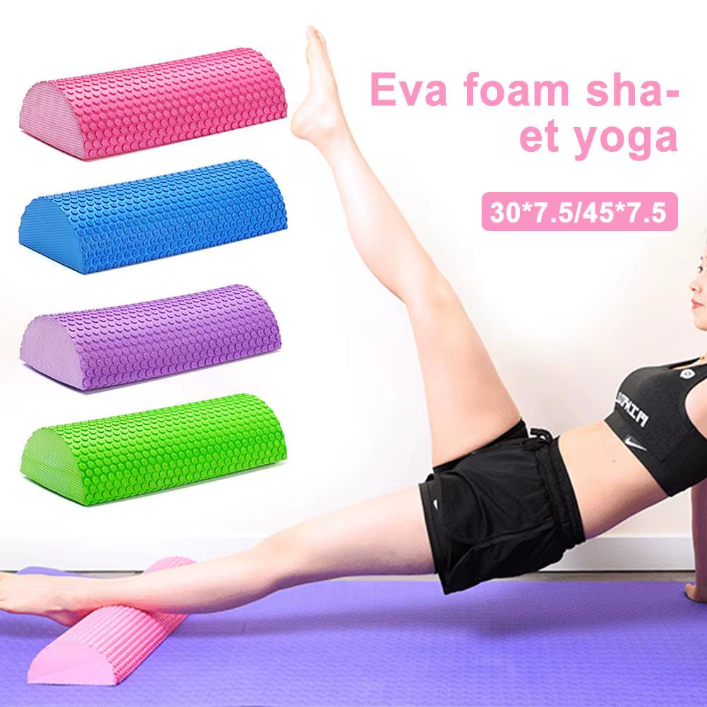 Half round EVA Foam Roller Semi-Circular Massage EVA Foam Shaft Yoga Pilates Fitness Equipment with Massage Floating Point