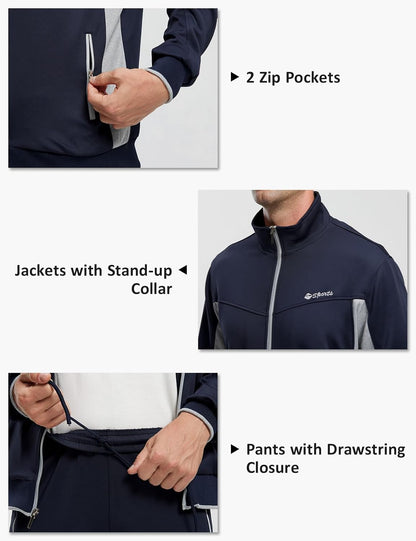 Men'S Tracksuits Sweatsuits for Men Sweat Track Suits 2 Piece Casual Athletic Jogging Warm up Full Zip Sets