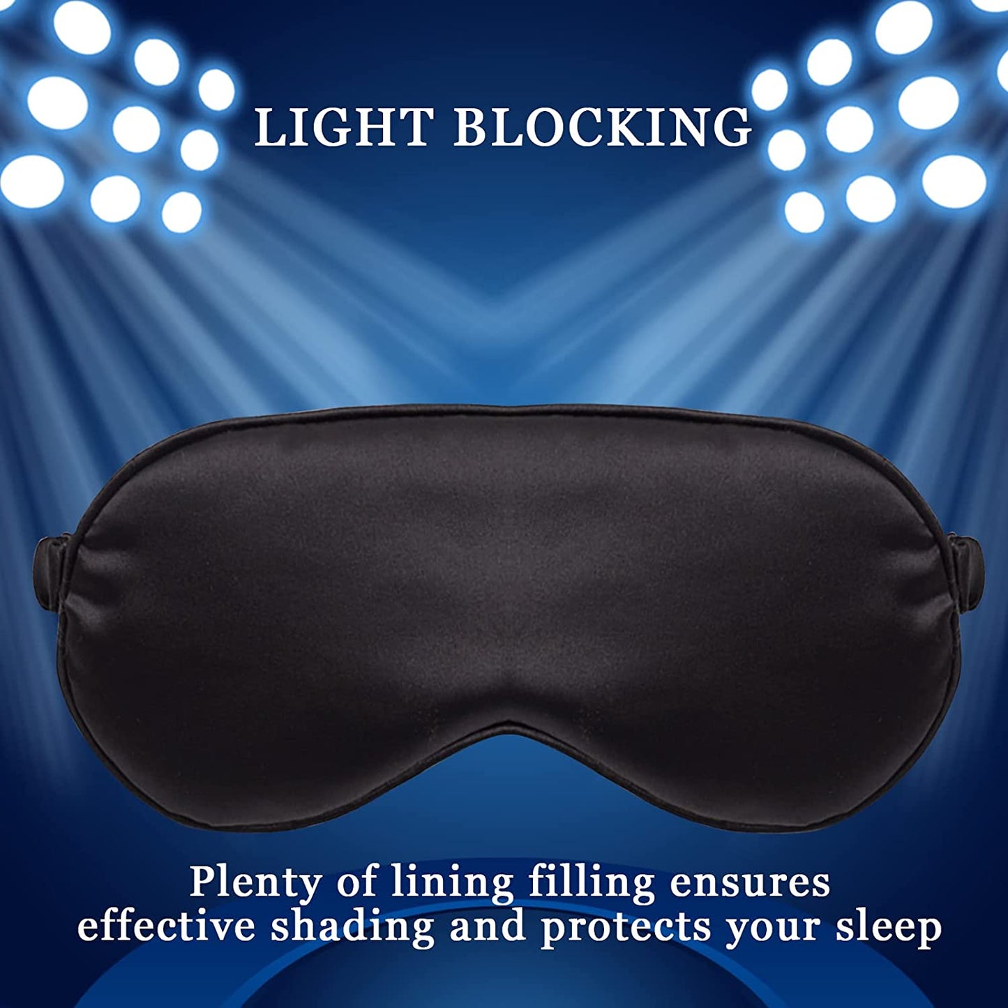 Sleep Mask 4 Pack Silk Eye Cover Soft Satin Blindfold Elastic Strap Night Eyeshade Travel Nap for Women Men