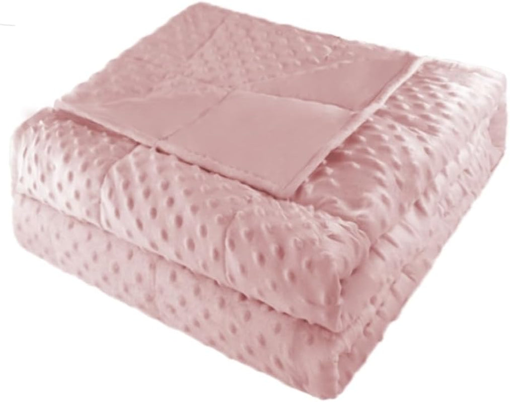 Reversible Weighted Blanket for All Season, Luxury Velvet, Warm and Cool, Adult Kids 5Lb Weighted Blanket, Enjoy Sleeping Anywhere(Pink,36"X48" 5Lbs)